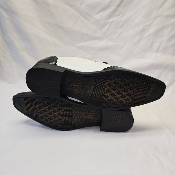 Lace Up Oxford Dress Shoe in Black & White, Men's EU Size 45, New - Picture 5 of 8